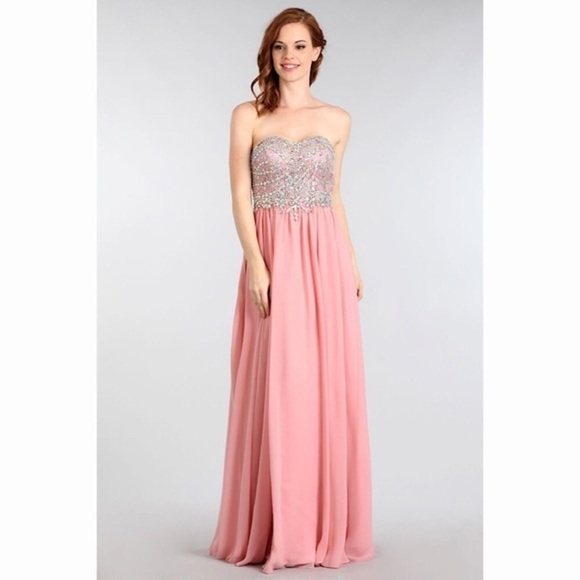 PINK Iridescent Strapless Dress - Picture 1 of 8